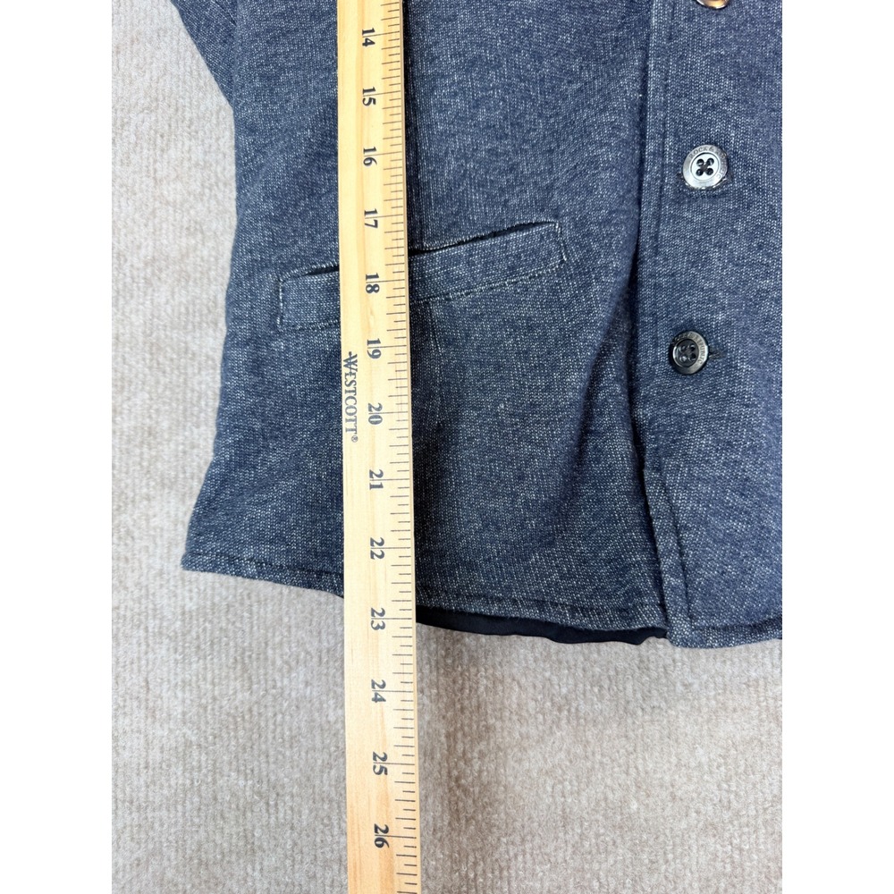 Rock & Republic Mens Blue Heathered Hooded Button Front Vest Large L - Picture 7 of 8